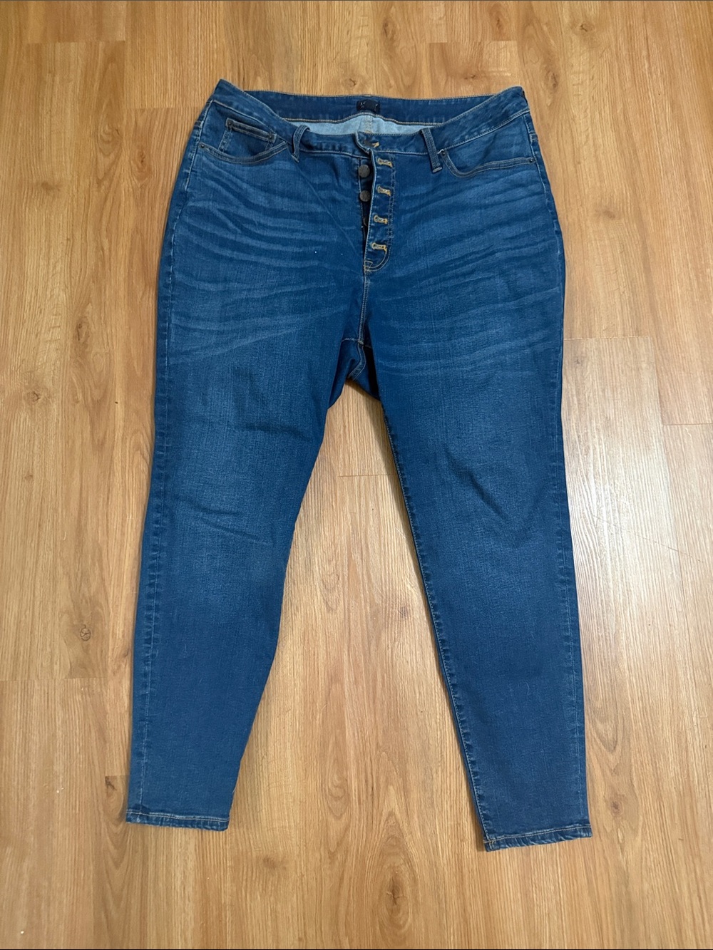 J. Crew Indigo Button-Fly Skinny Jeans